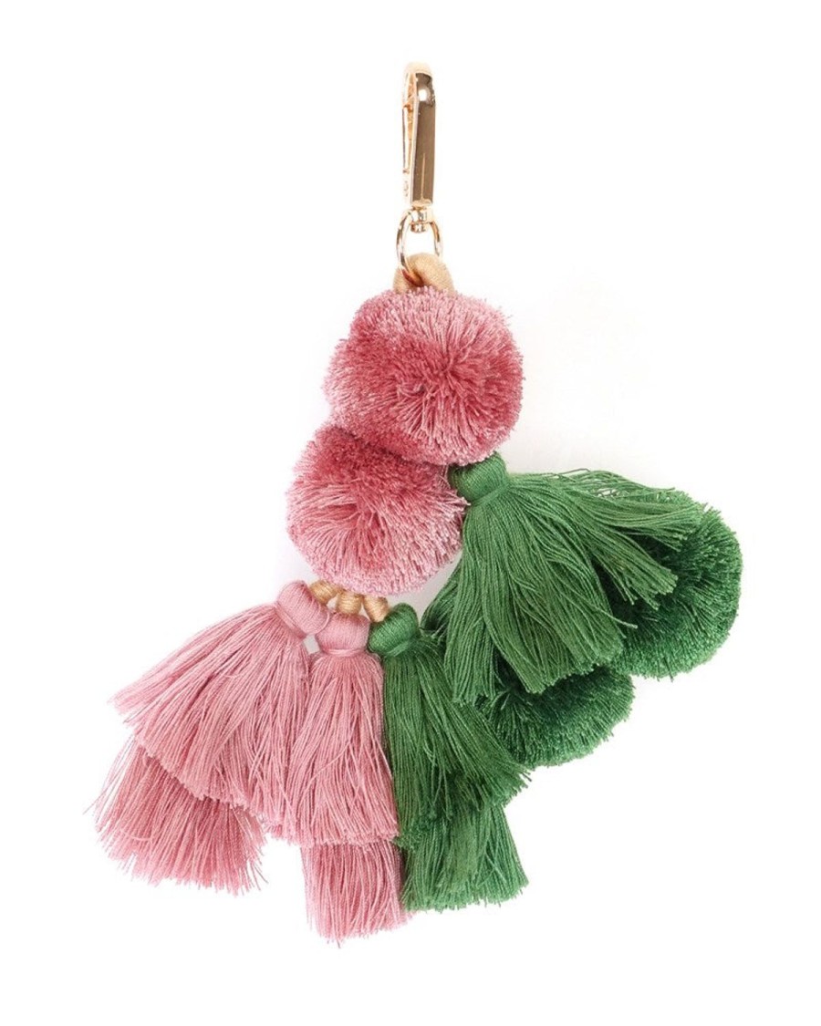 Bags + Accessories The Somewhere Co Pom Poms | Large Pom Pom Pink & Green