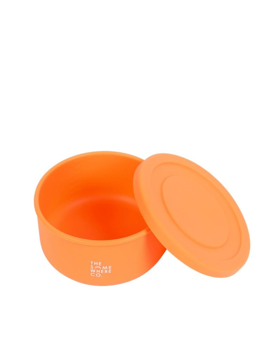 Lunch The Somewhere Co Silicone Lunch Boxes | Apricot Round Silicone Lunch Box