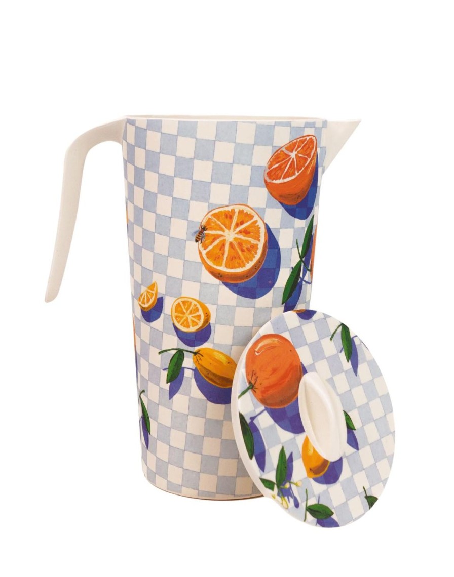 Picnic The Somewhere Co Bamboo Melamine Servingware | Sorrento Citrus Bamboo Melamine Jug