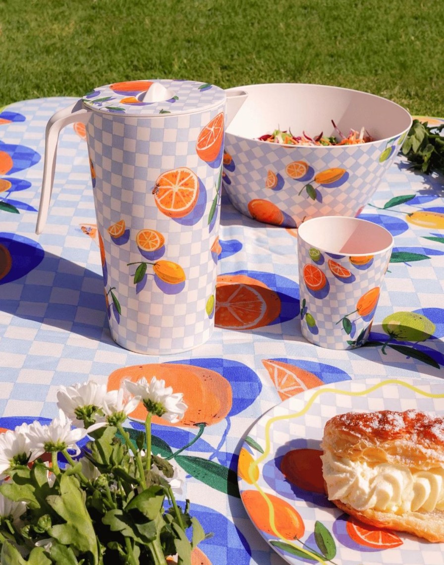 Picnic The Somewhere Co Bamboo Melamine Servingware | Sorrento Citrus Bamboo Melamine Jug