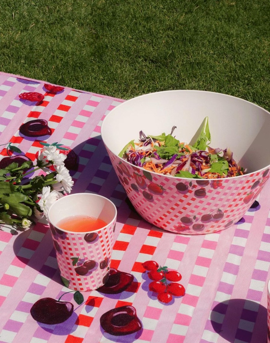 Picnic The Somewhere Co Bamboo Melamine Servingware | Sundae Cherries Bamboo Melamine Large Bowl