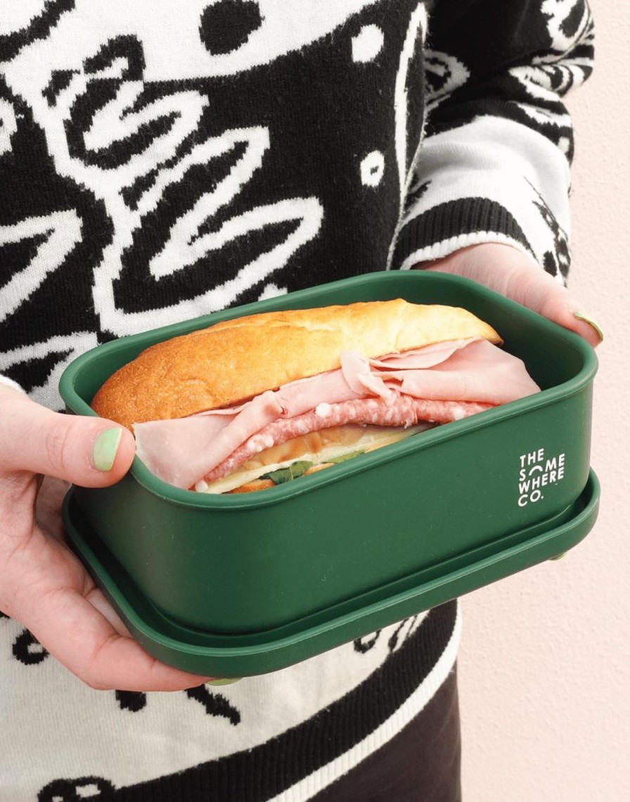 Lunch The Somewhere Co Silicone Lunch Boxes | Forest Green Silicone Lunch Box