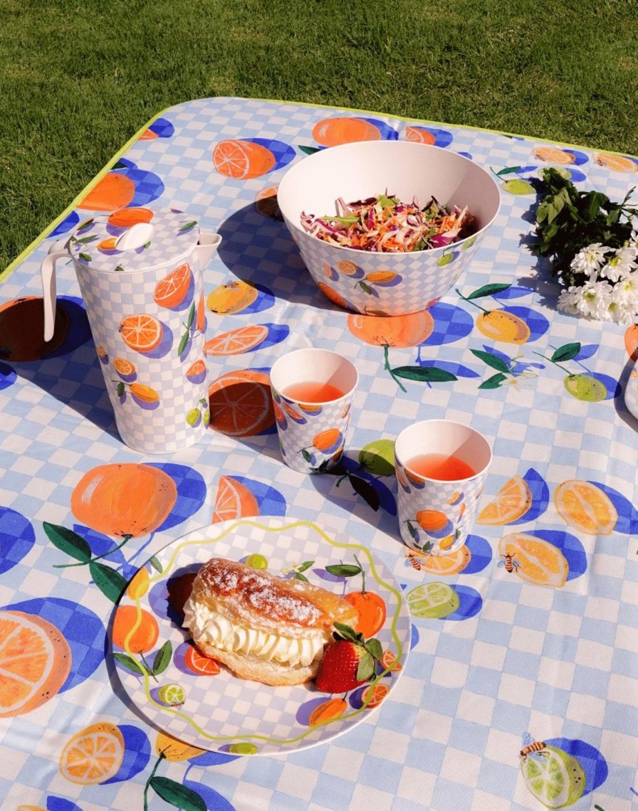 Picnic The Somewhere Co Bamboo Melamine Servingware | Sorrento Citrus Bamboo Melamine Tumblers