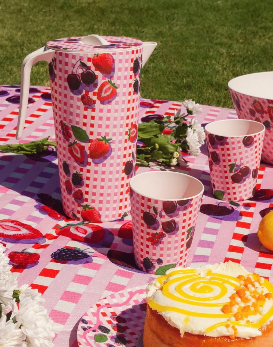 Picnic The Somewhere Co Bamboo Melamine Servingware | Sundae Cherries Bamboo Melamine Tumblers