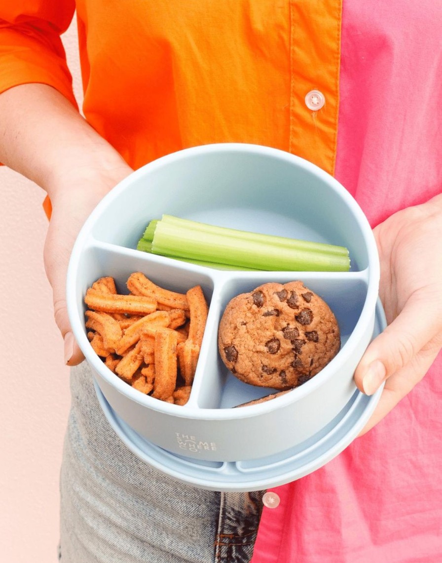 Lunch The Somewhere Co Silicone Lunch Boxes | Powder Blue Round Silicone Bento Lunch Box