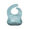 Mini The Somewhere Co Silicone Bibs | Silicone Baby Bib - Something On My Face (Sage)