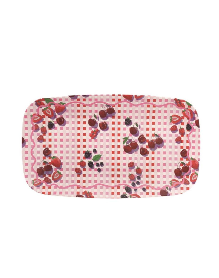 Picnic The Somewhere Co Bamboo Melamine Servingware | Sundae Cherries Bamboo Melamine Platter