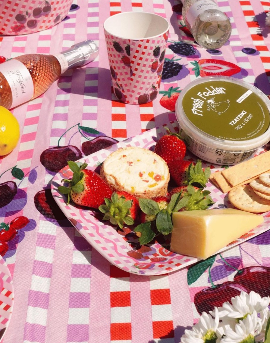 Picnic The Somewhere Co Bamboo Melamine Servingware | Sundae Cherries Bamboo Melamine Platter