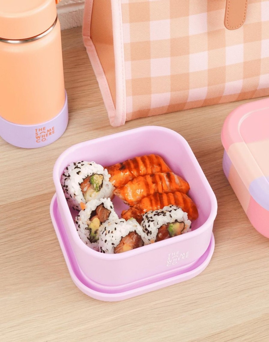 Lunch The Somewhere Co Silicone Lunch Boxes | Lilac Square Silicone Lunch Box