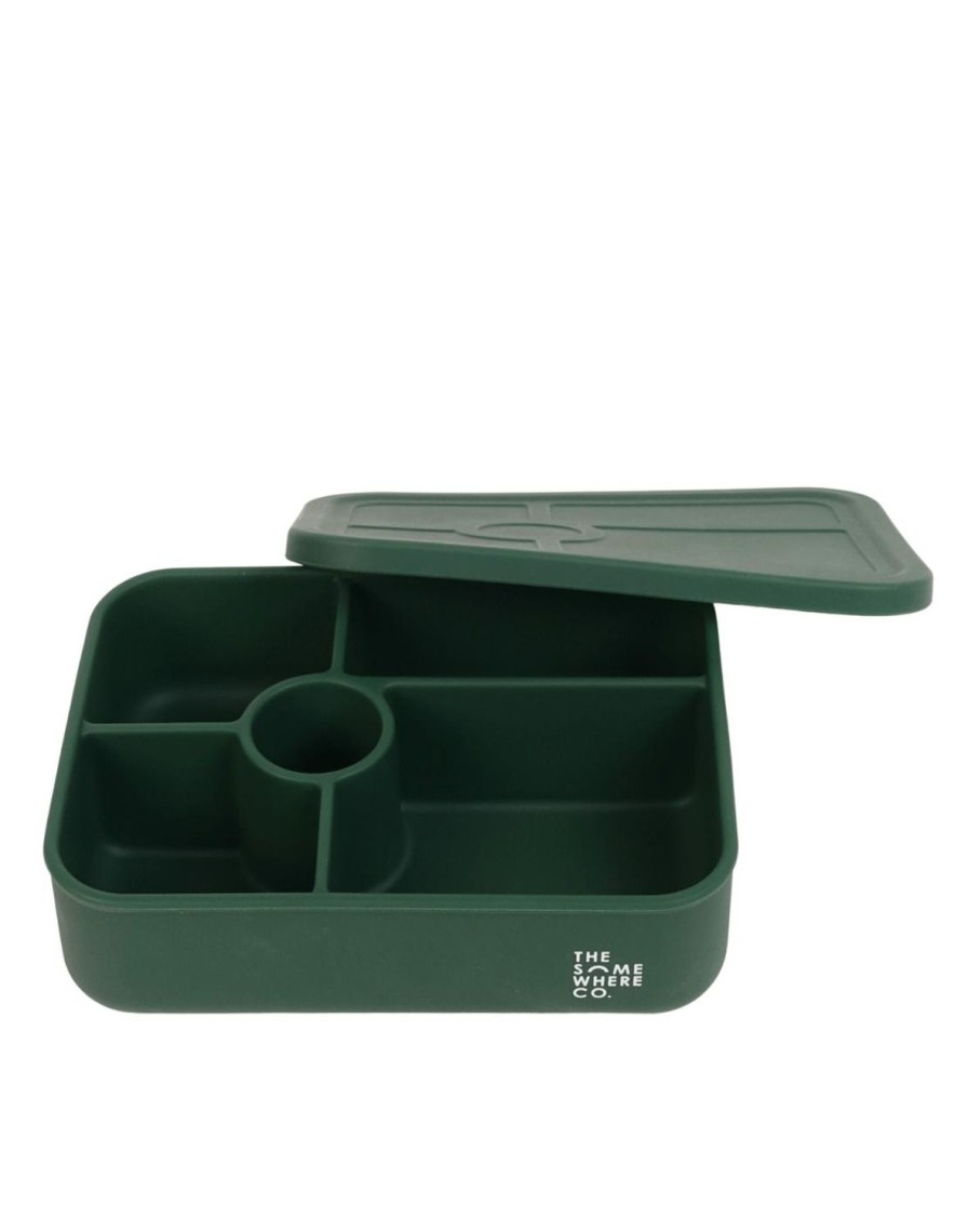 Lunch The Somewhere Co Silicone Lunch Boxes | Forest Green Large Silicone Bento Lunch Box