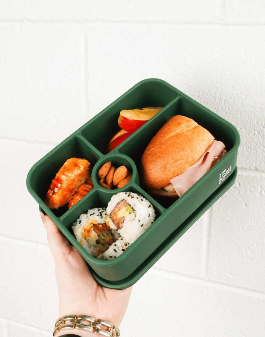 Lunch The Somewhere Co Silicone Lunch Boxes | Forest Green Large Silicone Bento Lunch Box