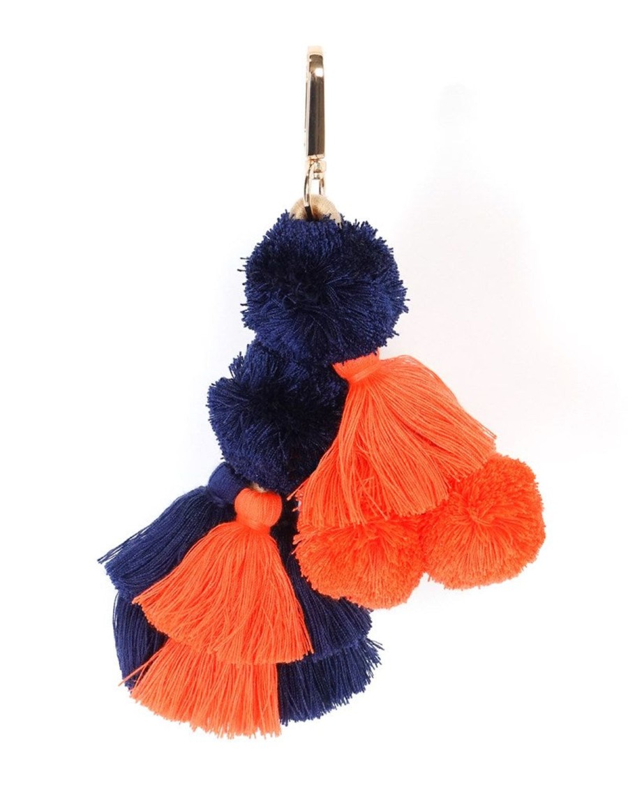 Bags + Accessories The Somewhere Co Pom Poms | Large Pom Pom Navy & Coral