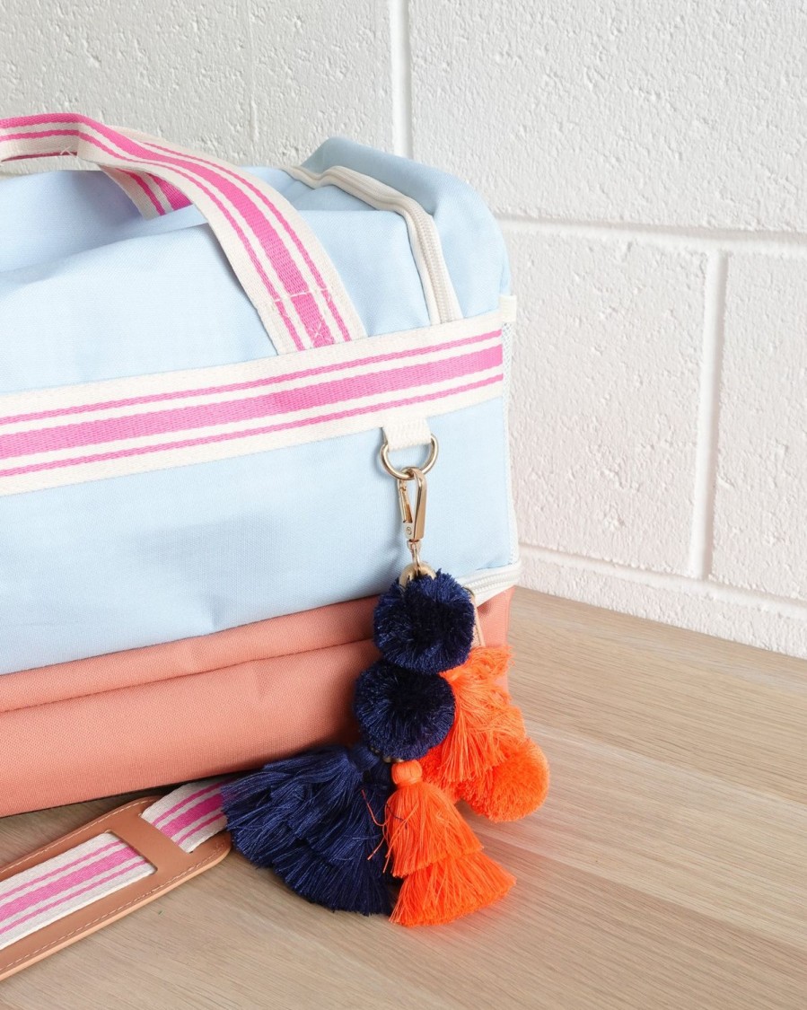 Bags + Accessories The Somewhere Co Pom Poms | Large Pom Pom Navy & Coral