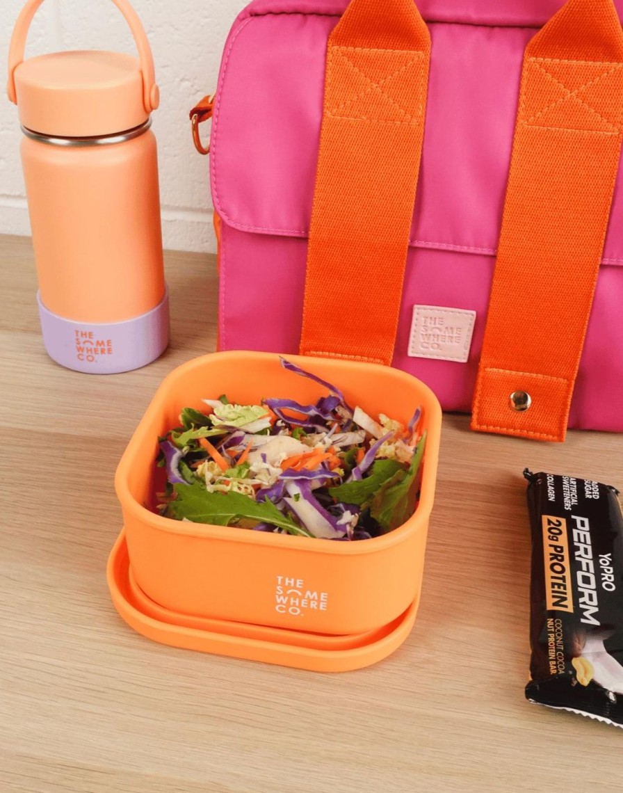 Lunch The Somewhere Co Silicone Lunch Boxes | Apricot Square Silicone Lunch Box