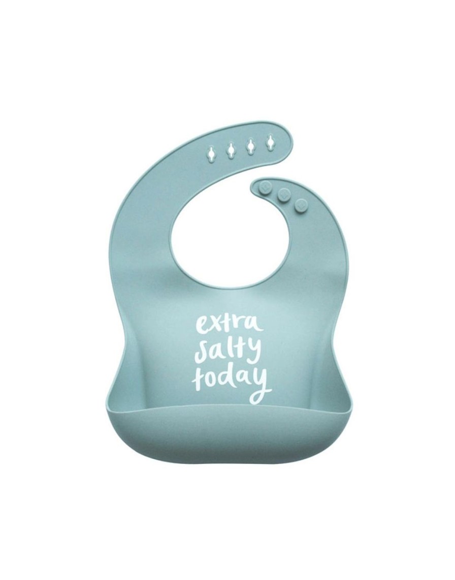 Mini The Somewhere Co Silicone Bibs | Silicone Baby Bib - Extra Salty Today (Sage)