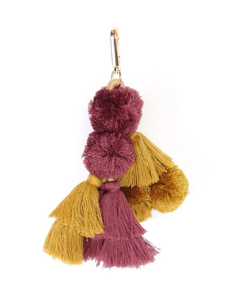 Bags + Accessories The Somewhere Co Pom Poms | Large Pom Pom Mustard & Plum