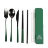 Lunch The Somewhere Co Cutlery Kits | Cutlery Kit - Black With Forest Green Handle