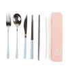 Lunch The Somewhere Co Cutlery Kits | Cutlery Kit - Silver With Powder Blue Handle