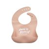 Mini The Somewhere Co Silicone Bibs | Silicone Baby Bib - Born To Brunch (Blush)