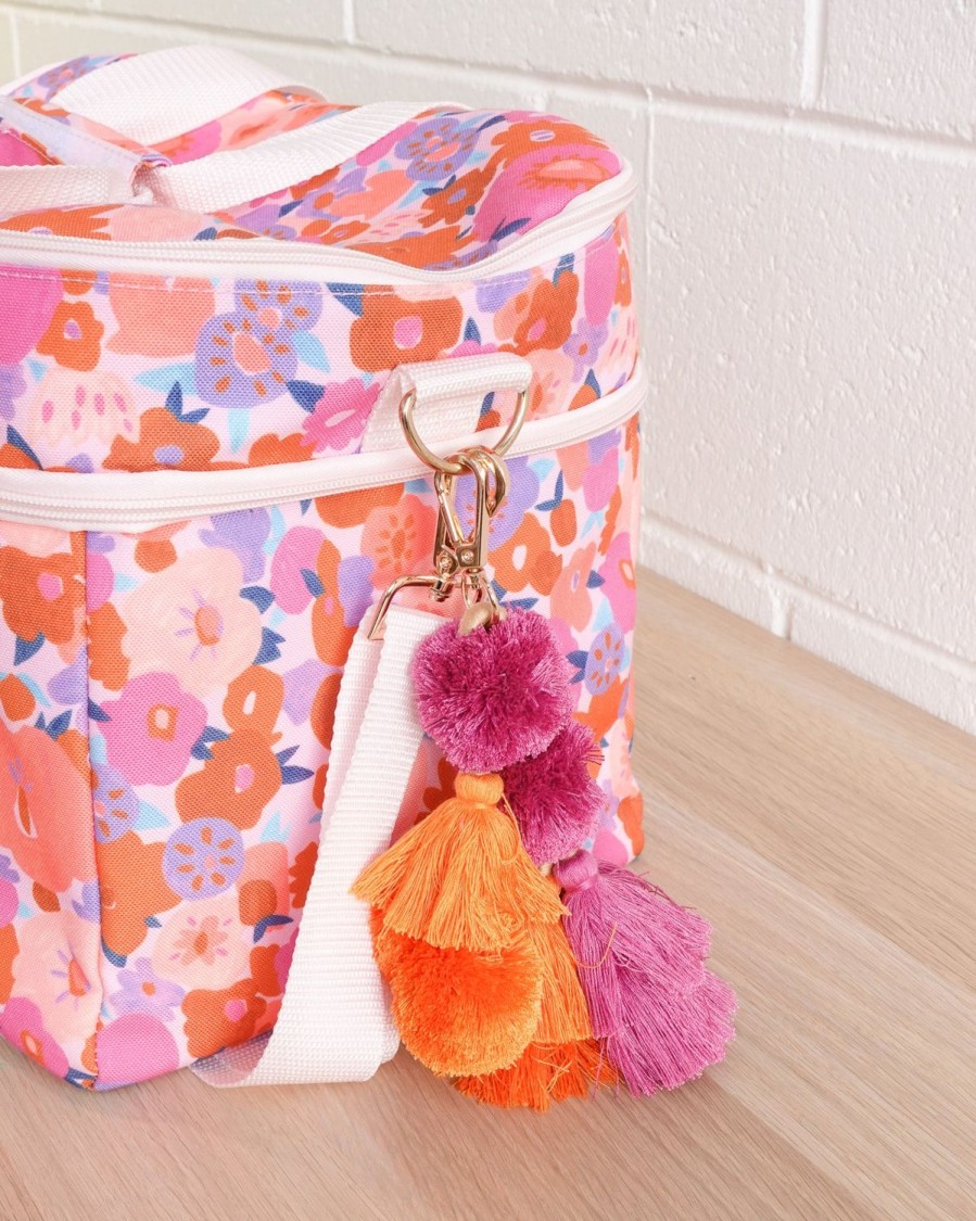 Bags + Accessories The Somewhere Co Pom Poms | Large Pom Pom Pink & Orange