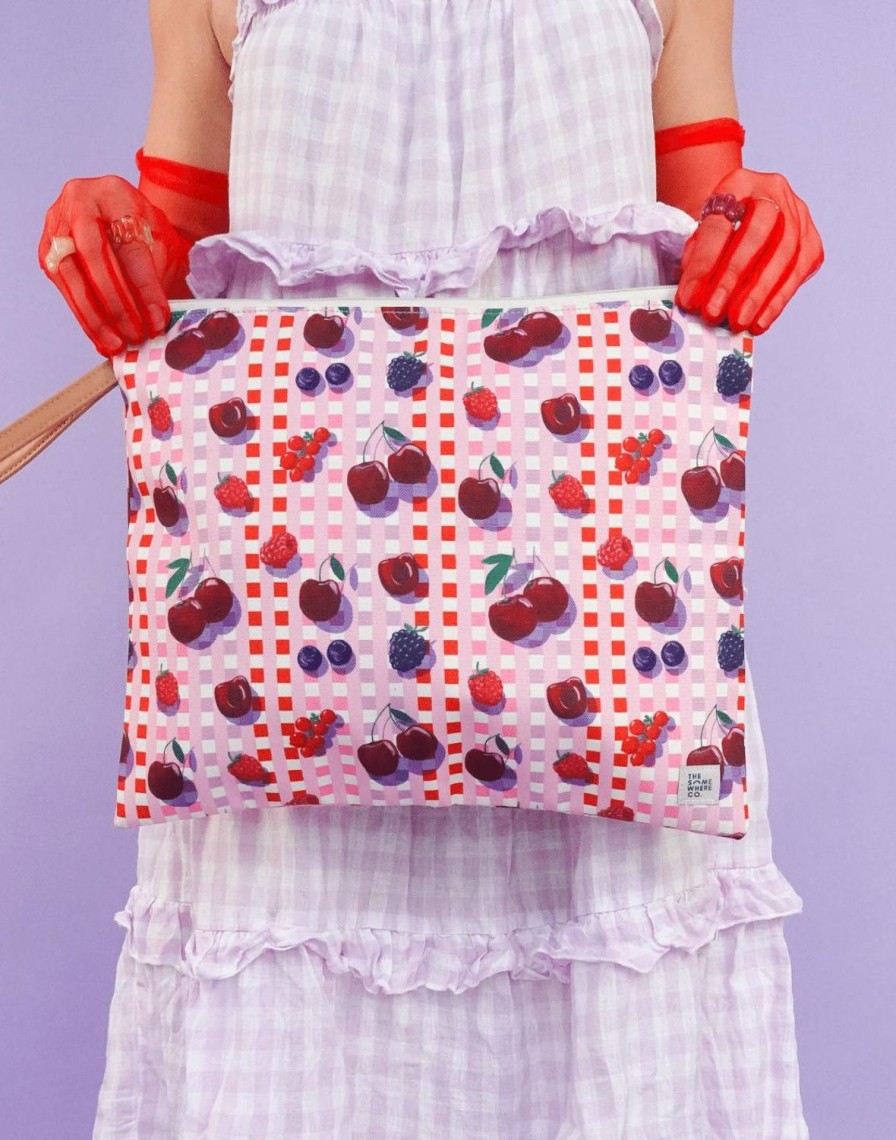 Bags + Accessories The Somewhere Co Wet Bags | Sundae Cherries Large Wet Bag