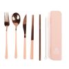 Lunch The Somewhere Co Cutlery Kits | Cutlery Kit - Rose Gold With Blush Handle