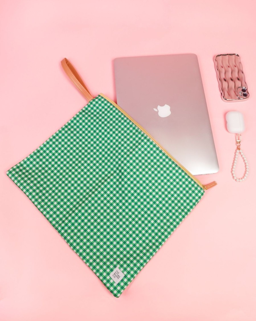 Bags + Accessories The Somewhere Co Wet Bags | Green Gingham Large Wet Bag