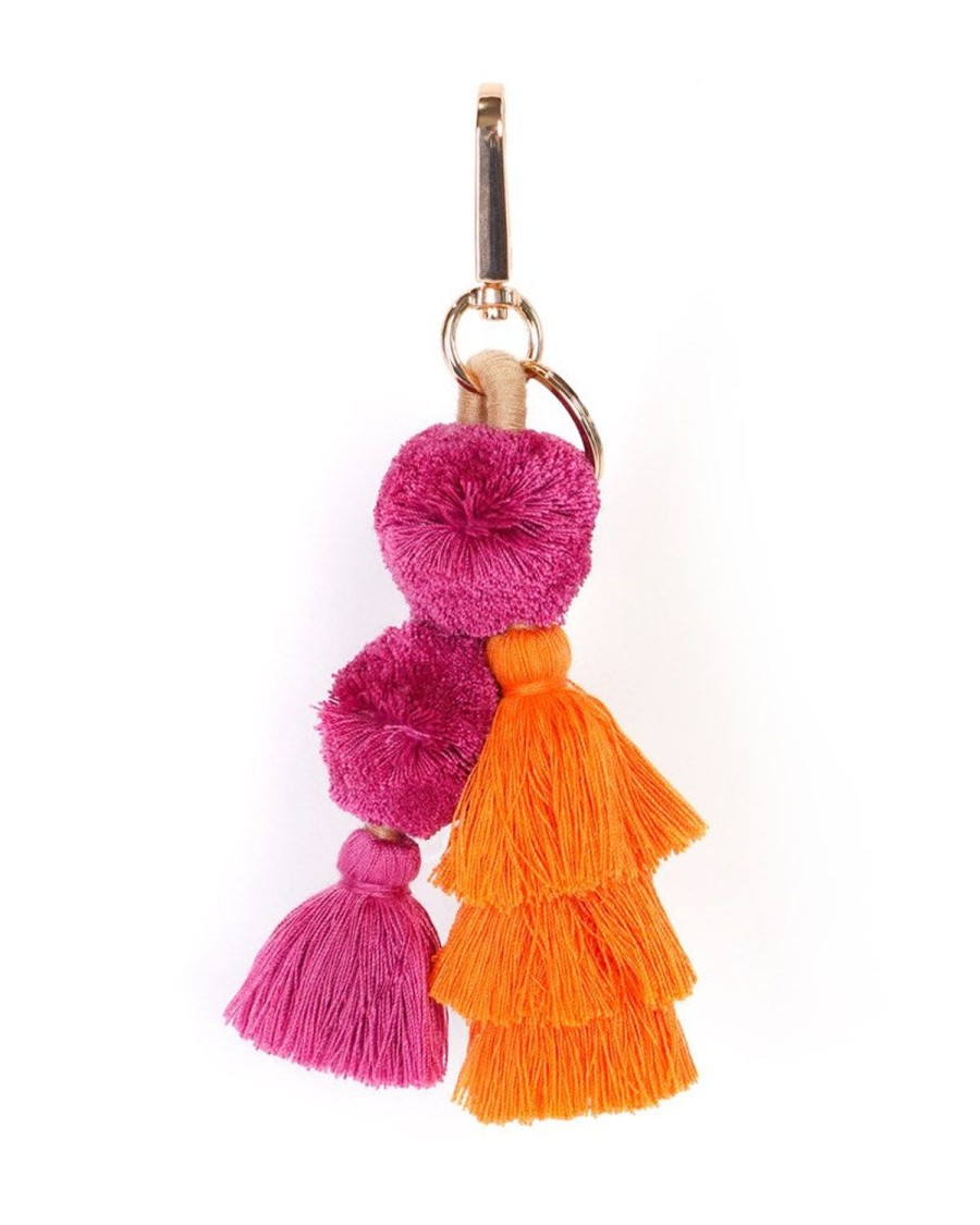 Bags + Accessories The Somewhere Co Pom Poms | Pom Pom Pink & Orange