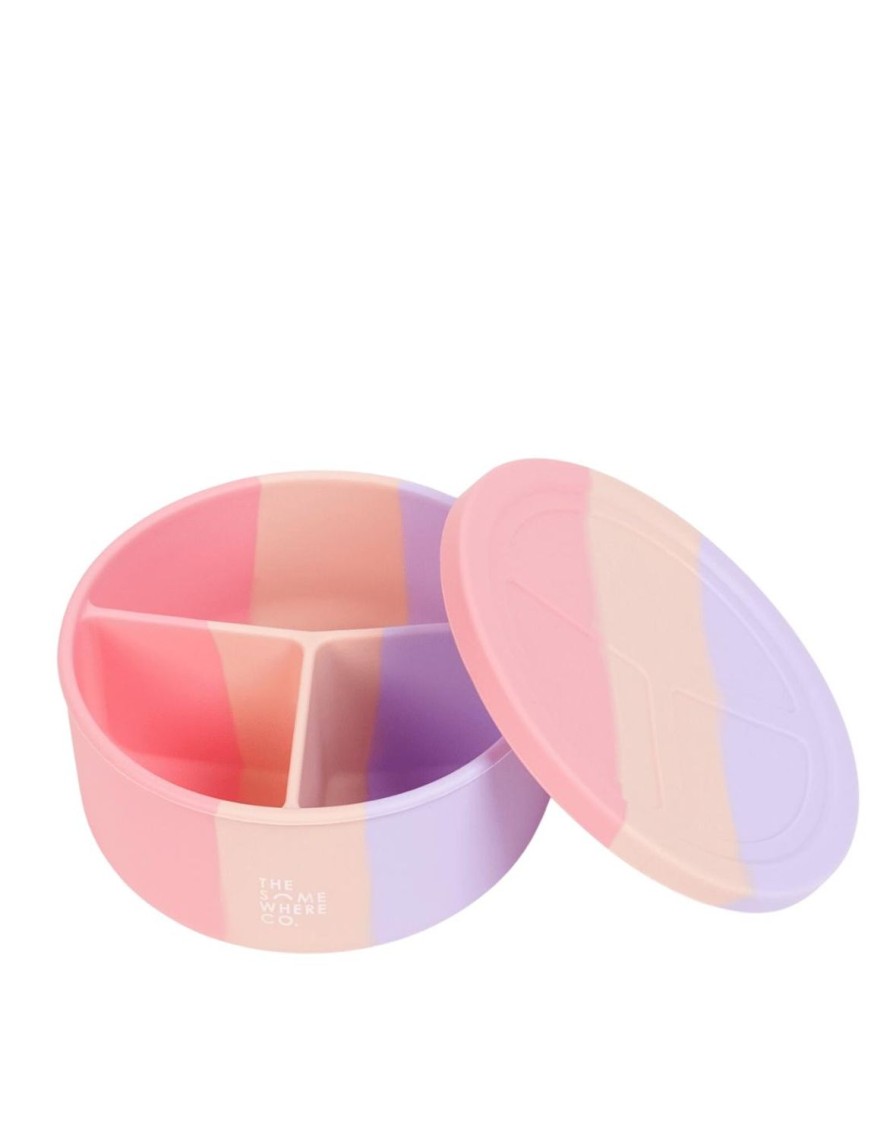 Lunch The Somewhere Co Silicone Lunch Boxes | Cotton Candy Round Silicone Bento Lunch Box