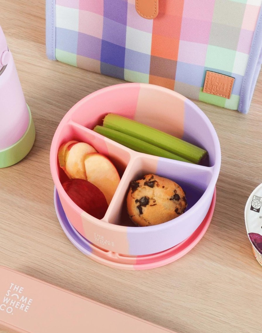 Lunch The Somewhere Co Silicone Lunch Boxes | Cotton Candy Round Silicone Bento Lunch Box