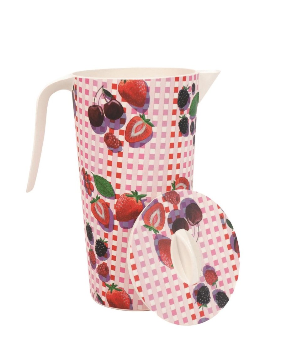 Picnic The Somewhere Co Bamboo Melamine Servingware | Sundae Cherries Bamboo Melamine Jug