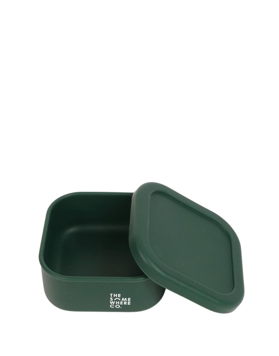 Lunch The Somewhere Co Silicone Lunch Boxes | Forest Green Square Silicone Lunch Box