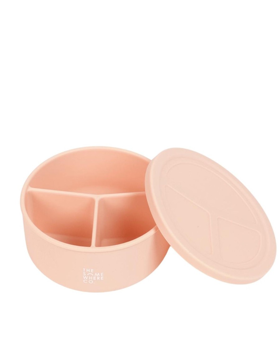 Lunch The Somewhere Co Silicone Lunch Boxes | Blush Round Silicone Bento Lunch Box