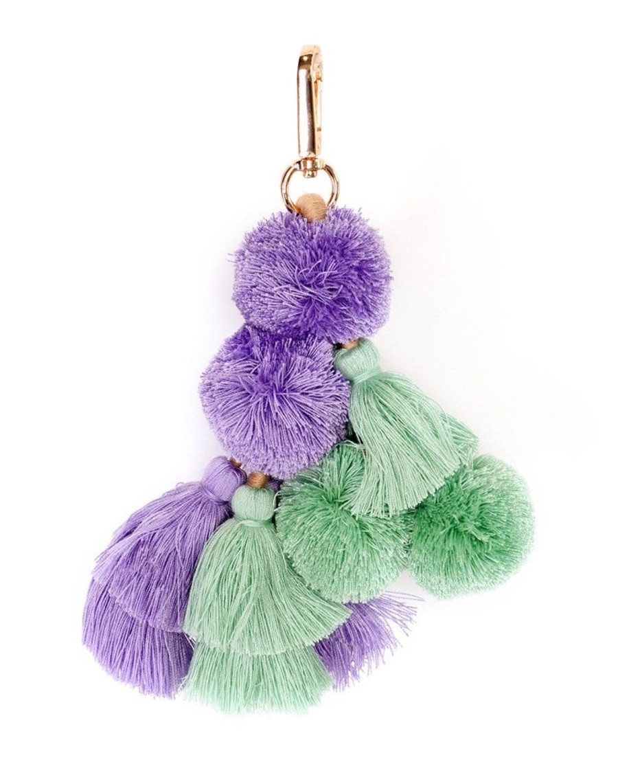 Bags + Accessories The Somewhere Co Pom Poms | Large Pom Pom Lilac & Green