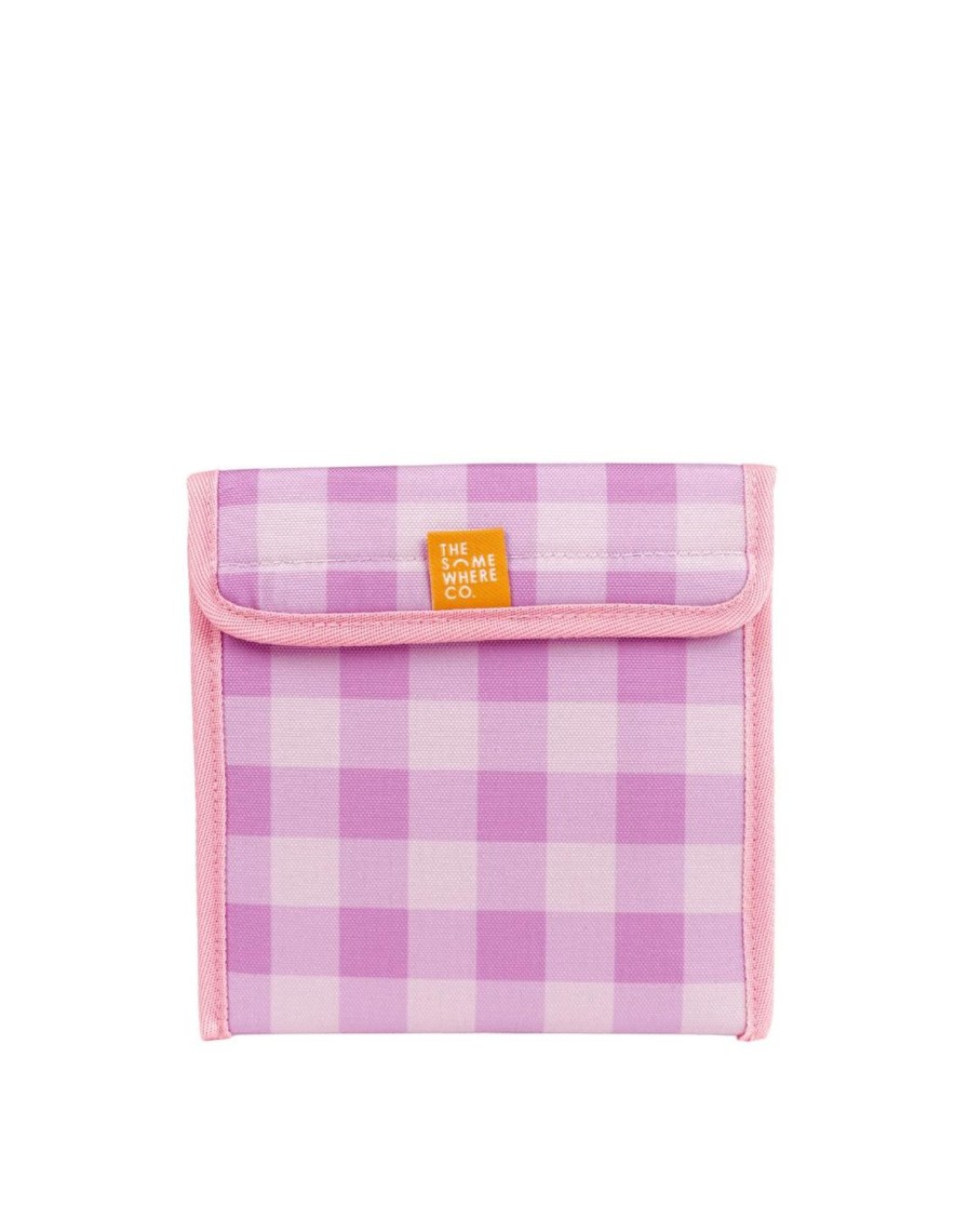 Lunch The Somewhere Co Snack Bag | Lilac Gingham Snack Bag