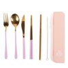 Lunch The Somewhere Co Cutlery Kits | Cutlery Kit - Gold With Lilac Handle