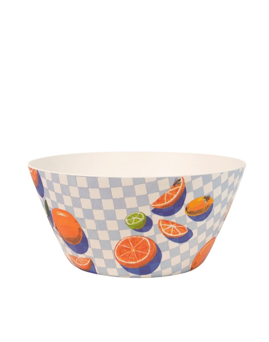 Picnic The Somewhere Co Bamboo Melamine Servingware | Sorrento Citrus Bamboo Melamine Large Bowl