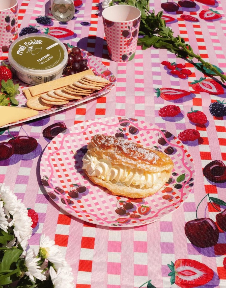 Picnic The Somewhere Co Bamboo Melamine Servingware | Sundae Cherries Bamboo Melamine Plates