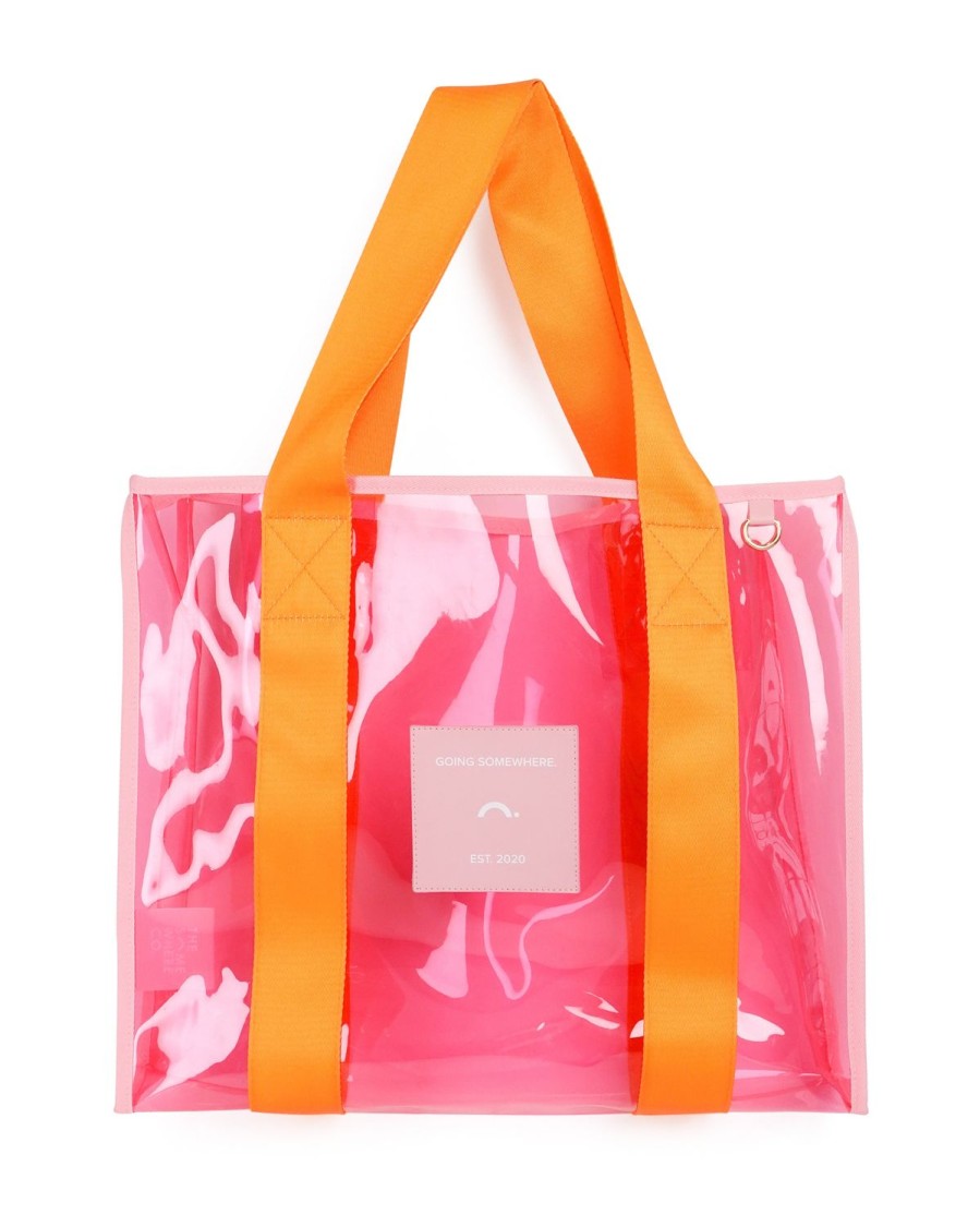 Bags + Accessories The Somewhere Co Cheeky Tote | Orange & Pink Cheeky Tote Bag