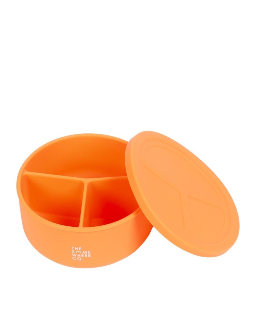 Lunch The Somewhere Co Silicone Lunch Boxes | Apricot Round Silicone Bento Lunch Box