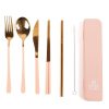 Lunch The Somewhere Co Cutlery Kits | Cutlery Kit - Gold With Blush Handle