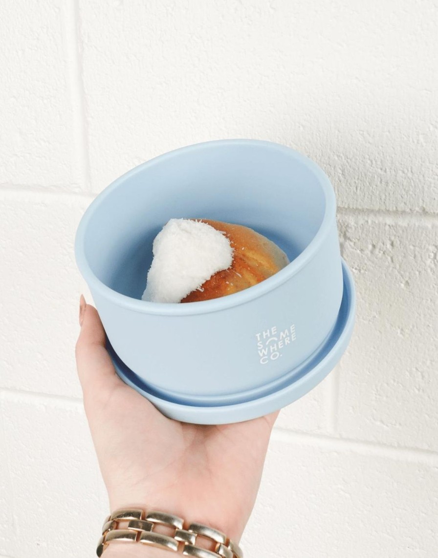 Lunch The Somewhere Co Silicone Lunch Boxes | Powder Blue Round Silicone Lunch Box