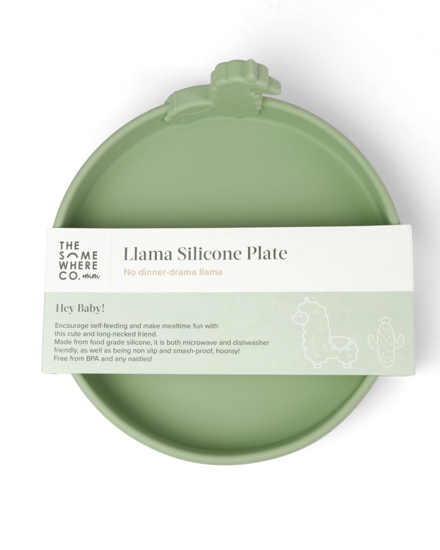 Mini The Somewhere Co Silicone Bowls | Llama Silicone Plate (Eucalyptus)