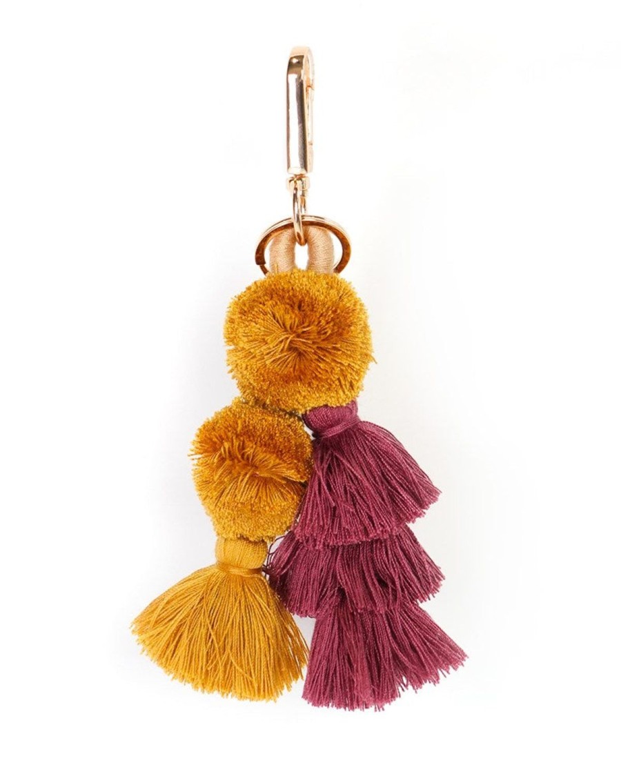 Bags + Accessories The Somewhere Co Pom Poms | Pom Pom Mustard & Plum