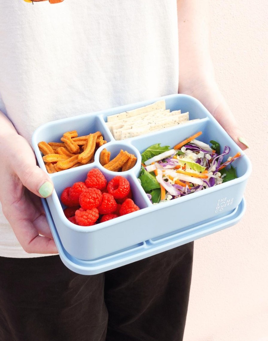 Lunch The Somewhere Co Silicone Lunch Boxes | Powder Blue Large Silicone Bento Lunch Box