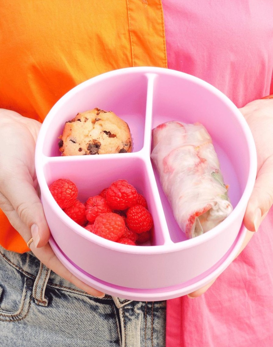 Lunch The Somewhere Co Silicone Lunch Boxes | Lilac Round Silicone Bento Lunch Box