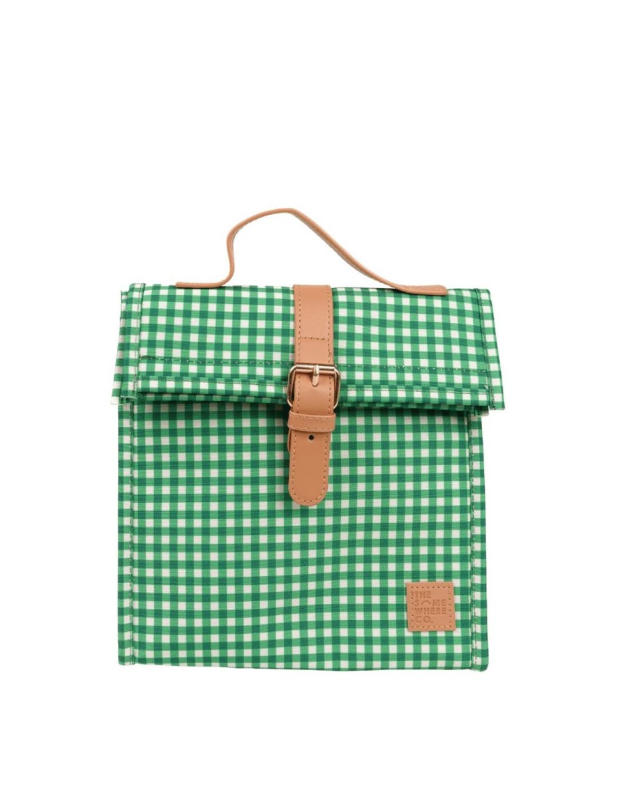 Lunch The Somewhere Co Lunch Totes & Satchels | Green Gingham Lunch Satchel