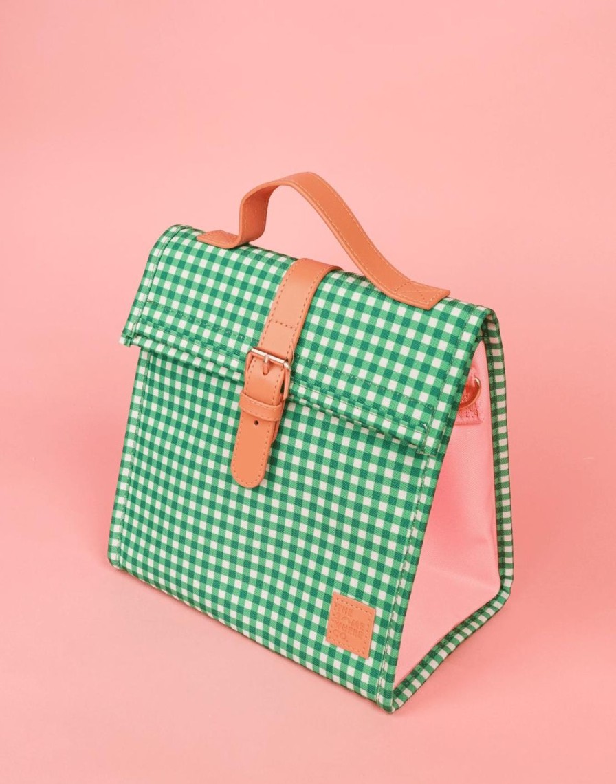 Lunch The Somewhere Co Lunch Totes & Satchels | Green Gingham Lunch Satchel