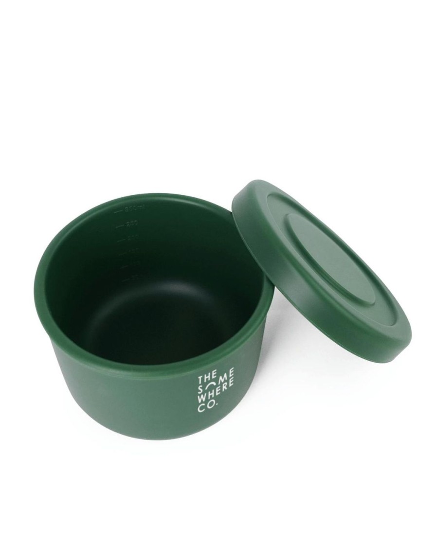 Lunch The Somewhere Co Silicone Lunch Boxes | Forest Green Silicone Snack Box