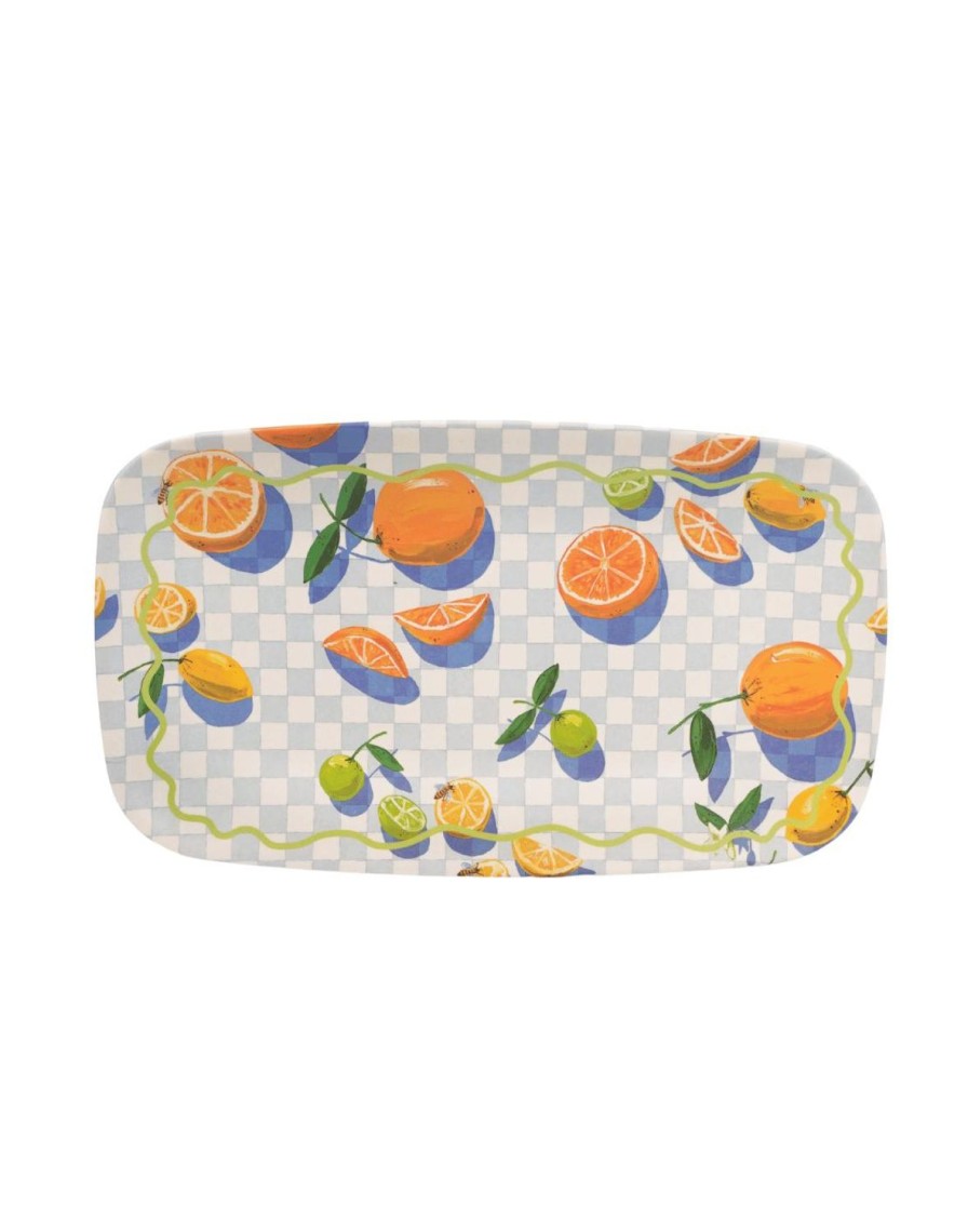 Picnic The Somewhere Co Bamboo Melamine Servingware | Sorrento Citrus Bamboo Melamine Platter